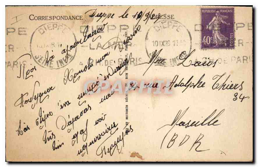 CPA Dieppe Vue generale  — Rückseite
