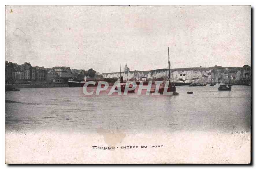 CPA Dieppe Entree du Port 