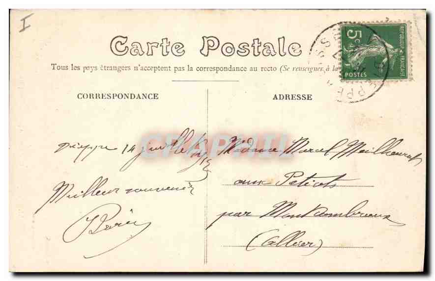 CPA Dieppe le Phare un jour de Tempete  — Rückseite