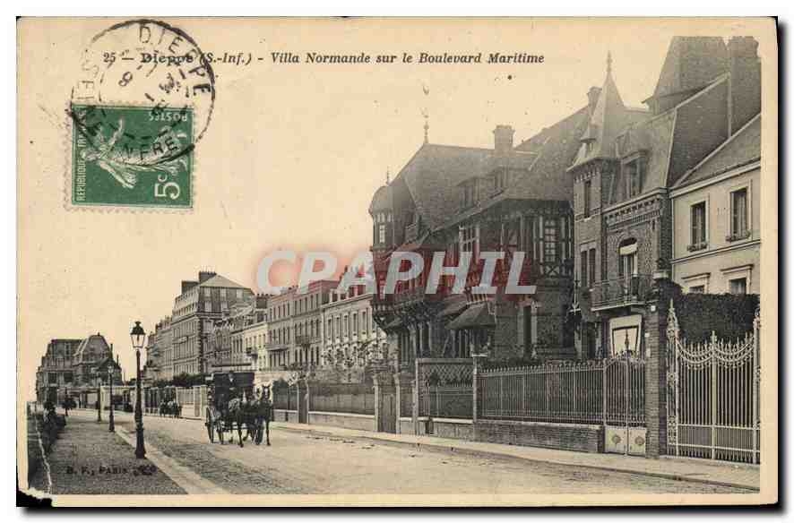 CPA Dieppe S Inf villa Normande sur le Boulevard Maritime 