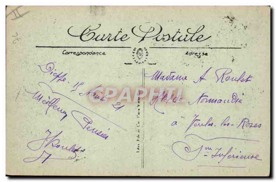 CPA Dieppe la Jetee par gros temps  — Rückseite