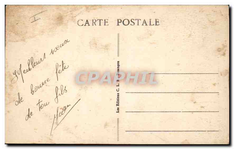 CPA Frontiere France Suisse Saut du Doubs  — Rückseite