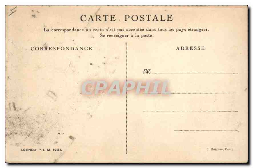 Jura — La vallée de la Bienne près de Saint-Claude — Agenda P.L.M. 1926 — Rückseite