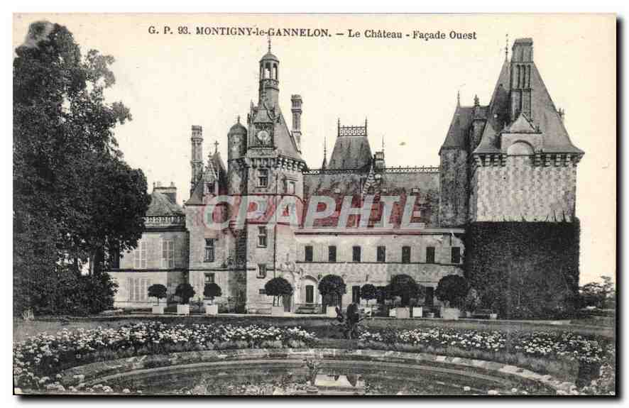 Montigny-le-Gannelon — The Castle - West Facade — G. P. 93