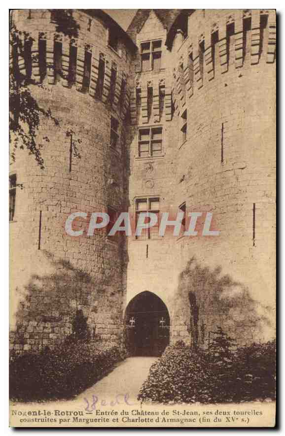 CPA Nogent le Rotrou entree du chateau de St Jean ses deux tourelles construites par Marguerite et C