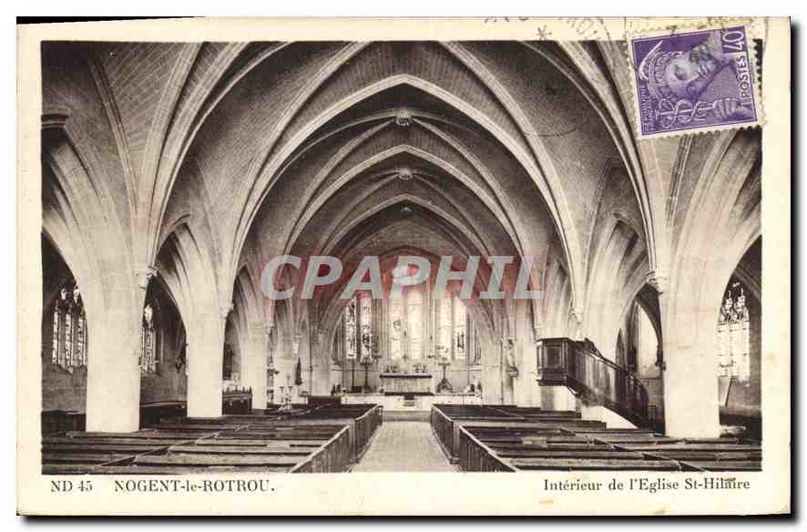 Nogent-le-Rotrou — Intérieur de l'église St-Hilaire — ND 45