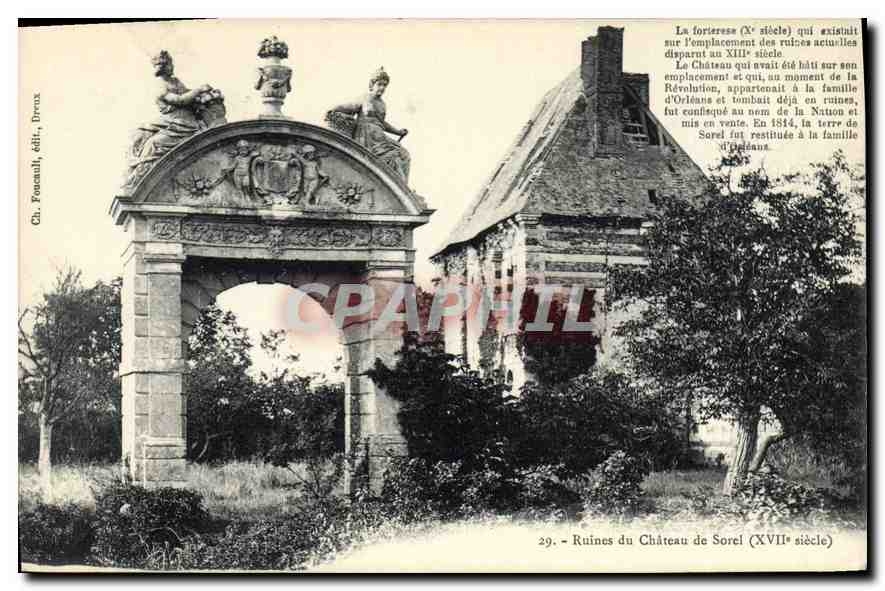 Ruinen des Schlosses Sorel (17. Jahrhundert) — Ch. Fosseaux, Verlag Drexel