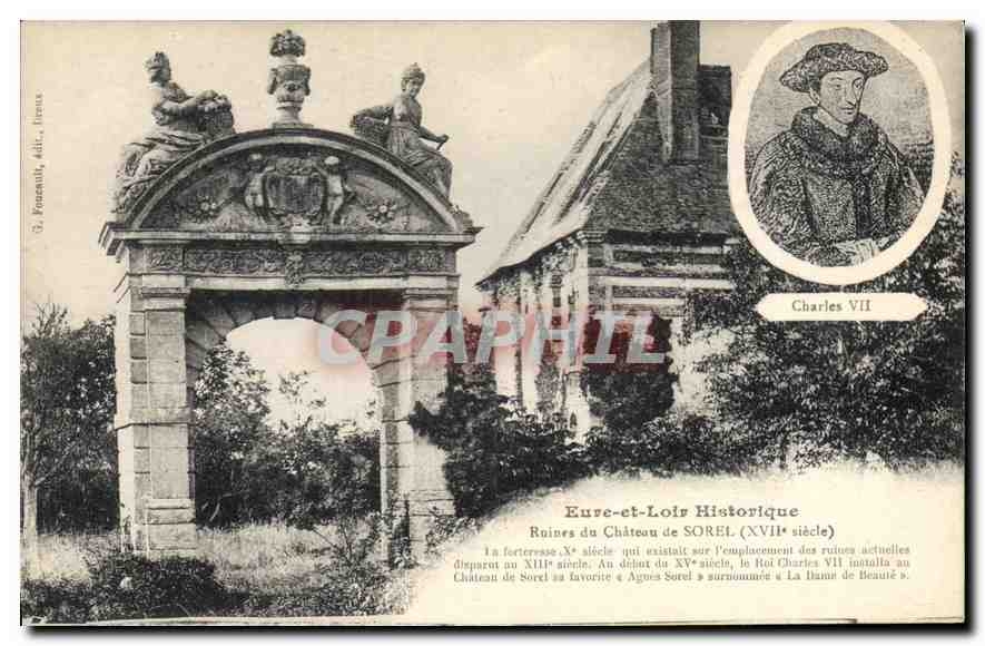 Ruines du Château de Sorel — Eure-et-Loir Historique — G. Fontanille, édit. (n° série non visible)
