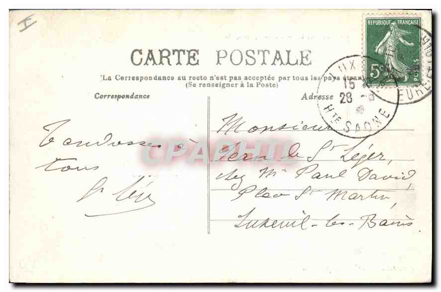 Vintage Postcard Castle of Vaux E and L Main Facade — Back