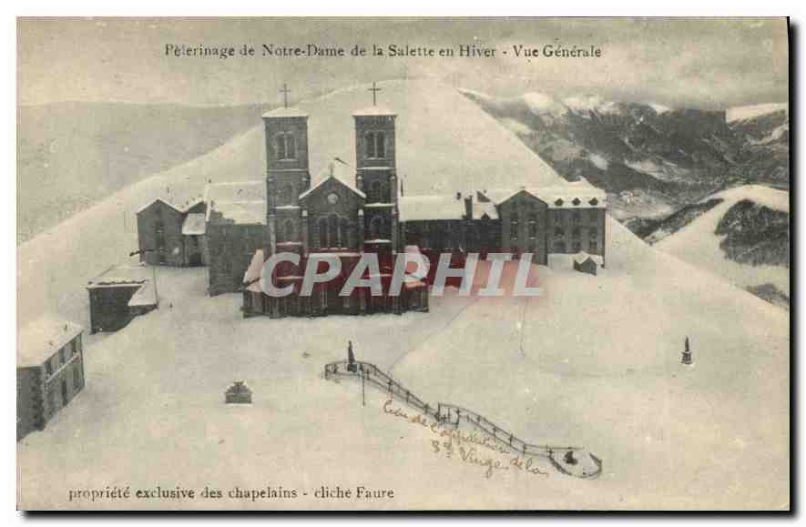 CPA Pelerinage de Notre Dame de la Salette en hiver vue generale 