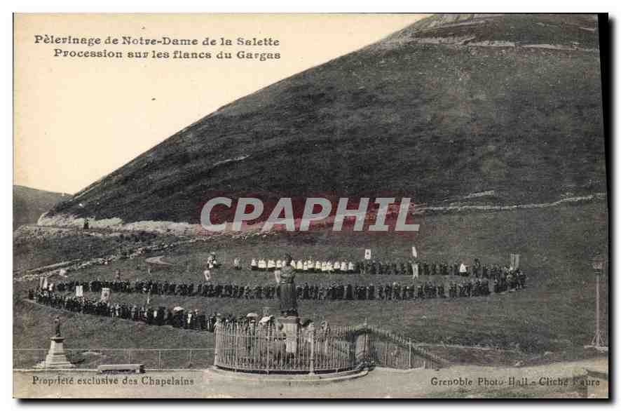 Pèlerinage de Notre-Dame de la Salette — Procession sur les flancs du Gargas — Grenoble Photo-Hall, Cliché Faure