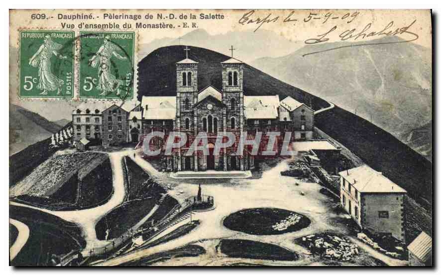 Dauphiné - Pèlerinage de N.-D. de la Salette - Vue d'ensemble du Monastère - E. R.