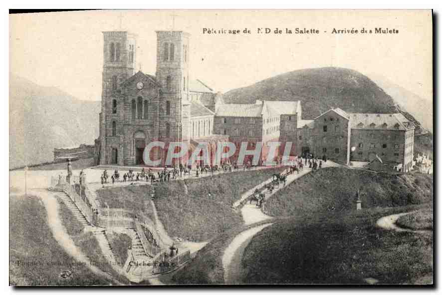 Pèlerinage de N.D. de la Salette - Arrivée des Mulets — Éditeur : Imprimerie Catholique de la Salette