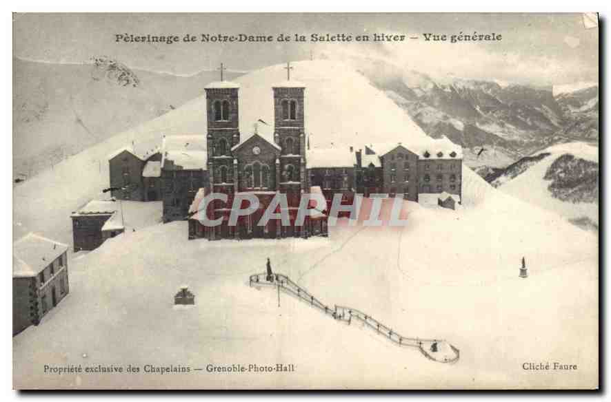 Pèlerinage de Notre-Dame de la Salette en hiver — Vue générale — Cliché Faure