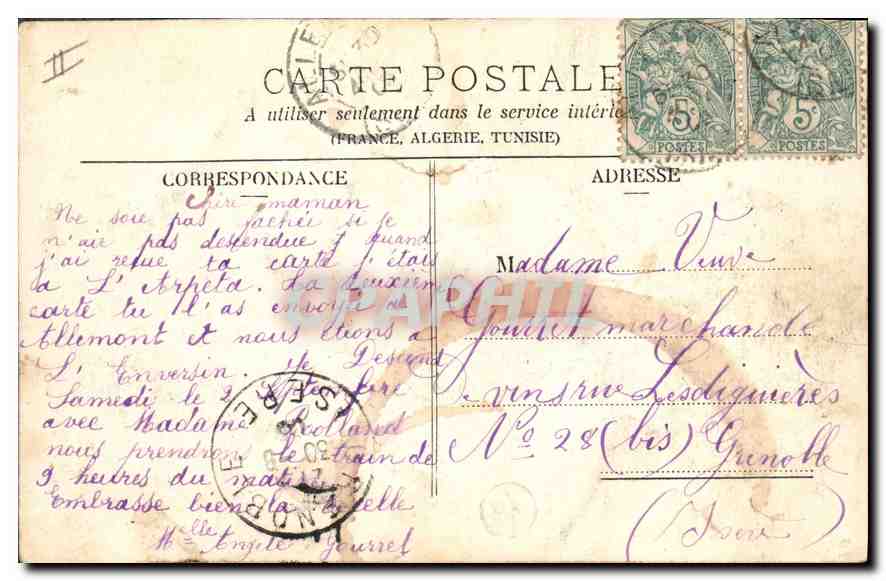 Dauphiné - Dorf La Salette - Pilgerweg und Mont Plano — Papeterie des Alpes Eug. Robert, Grenoble — Rückseite
