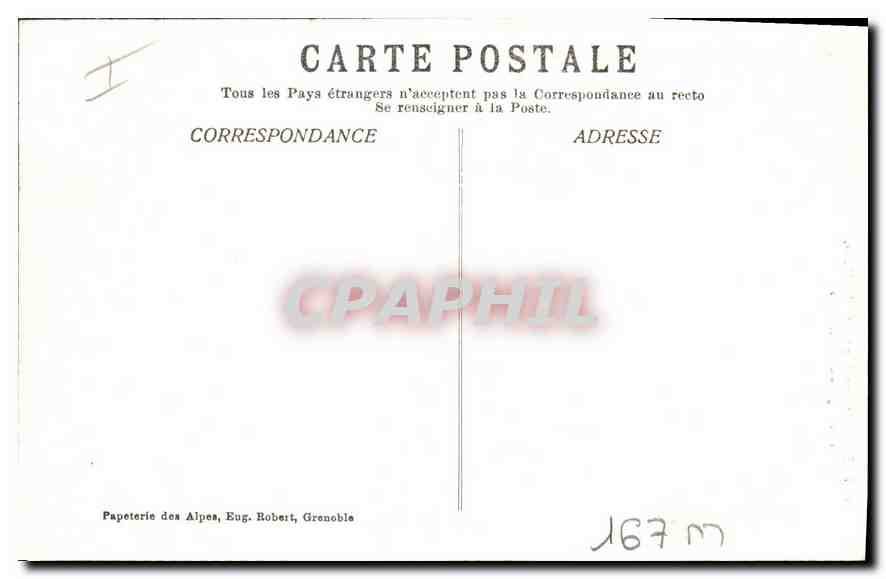 Dauphiné — Ligne de la Mure. Passage de la Rivoire — Papeterie des Alpes, Eug. Robert, Grenoble — Rückseite