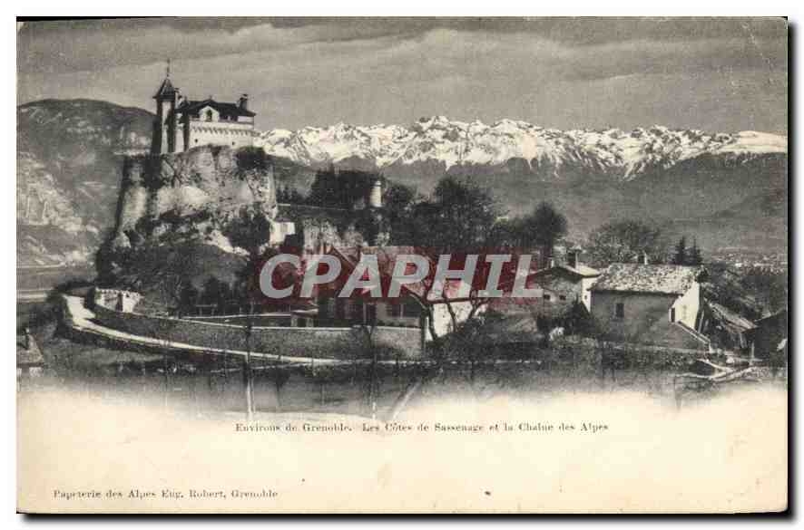 CPA Environs de Grenoble les Cotes de Sassenage et la Chaine des Alpes 