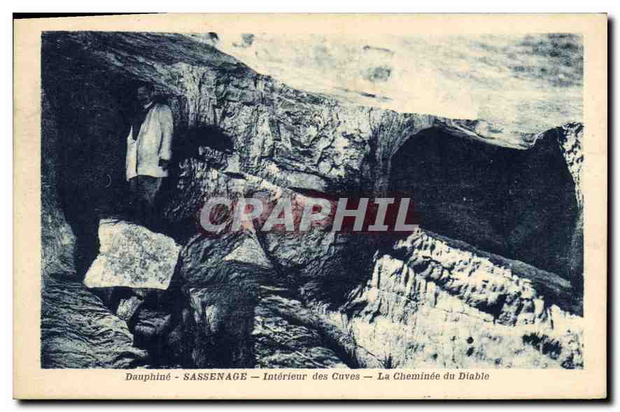 CPA Dauphine Sassenage interieur des Cuves la Cheminee du Diable 