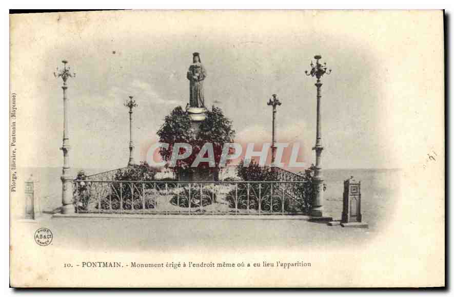 Pontmain — Monument érigé à l'endroit même où eut lieu l'apparition — Phlorge, illustrateur, Pontmain, Mayenne