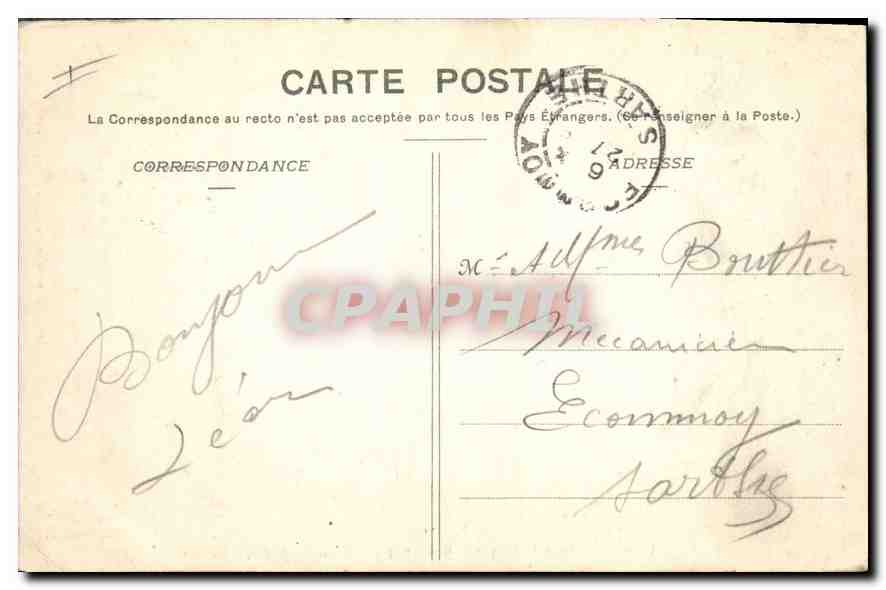 CPA Pontmain chateau Historique de Mousson pres la Croix du pardon Cote Nord  — Rückseite