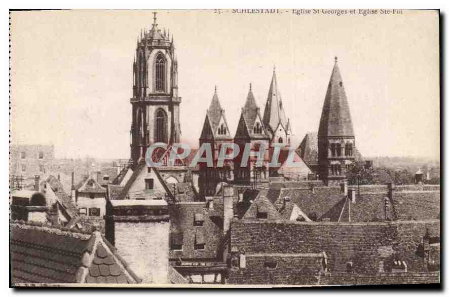 CPA Schlestadt Eglise St George et eglise Ste 