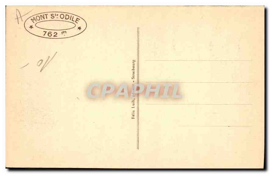 CPA Mont Sainte Odile la Source  — Verso