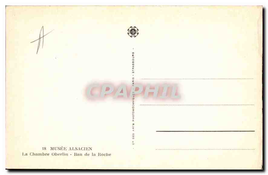 CPA Musee Alsacien Ban de la Roche  — Rückseite