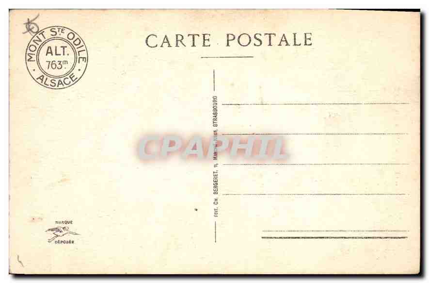 CPA Mont Ste Odile  — Verso