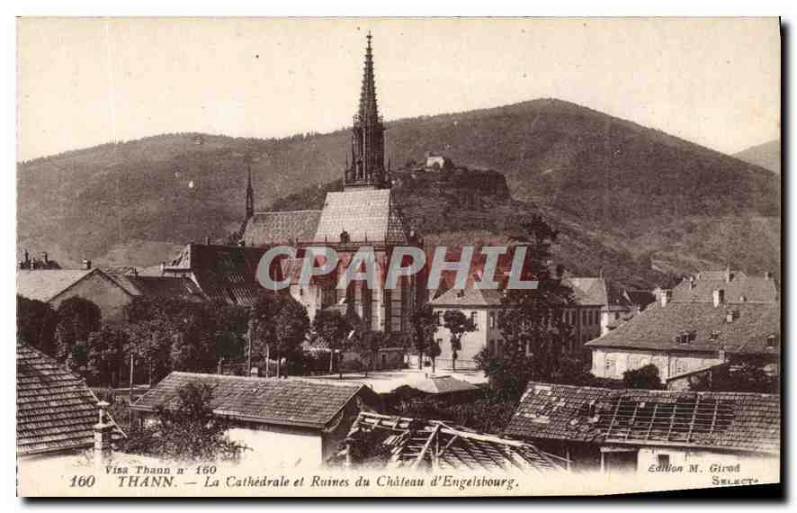 Thann — La Cathédrale et Ruines du Château d'Engelsbourg — Édition M. Girard, n° 160