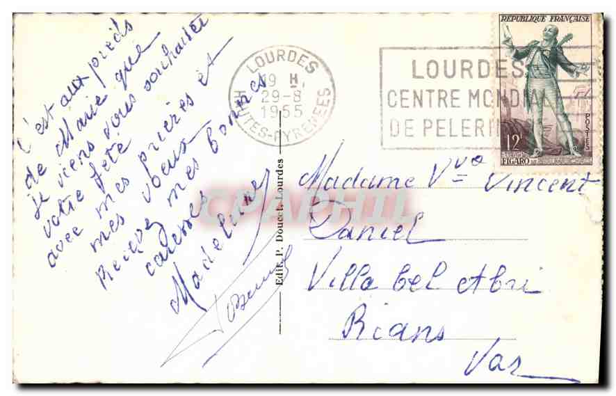 CPA Souvenir de Ste Bernadette Soubirous — Rückseite