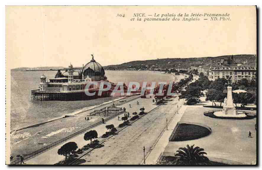 CPA Nice Le Palais de la Jetee Promenade et la Promenade des Anglais 