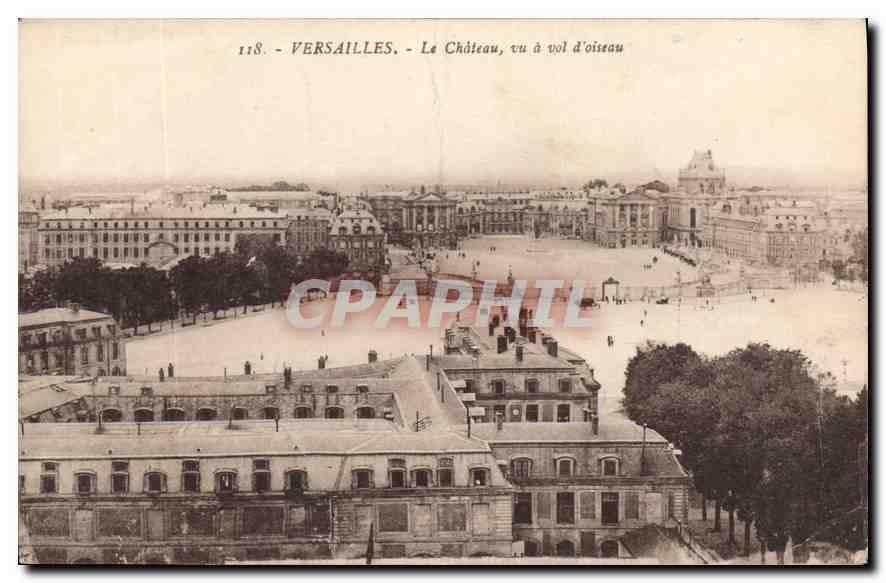 CPA Versailles Le Chateau vu a vol d'oisseau 