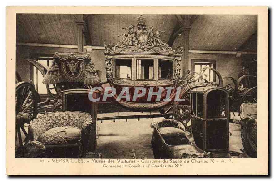 CPA Versailles Musee des Voitures Carrosse du sacre de Charles X
