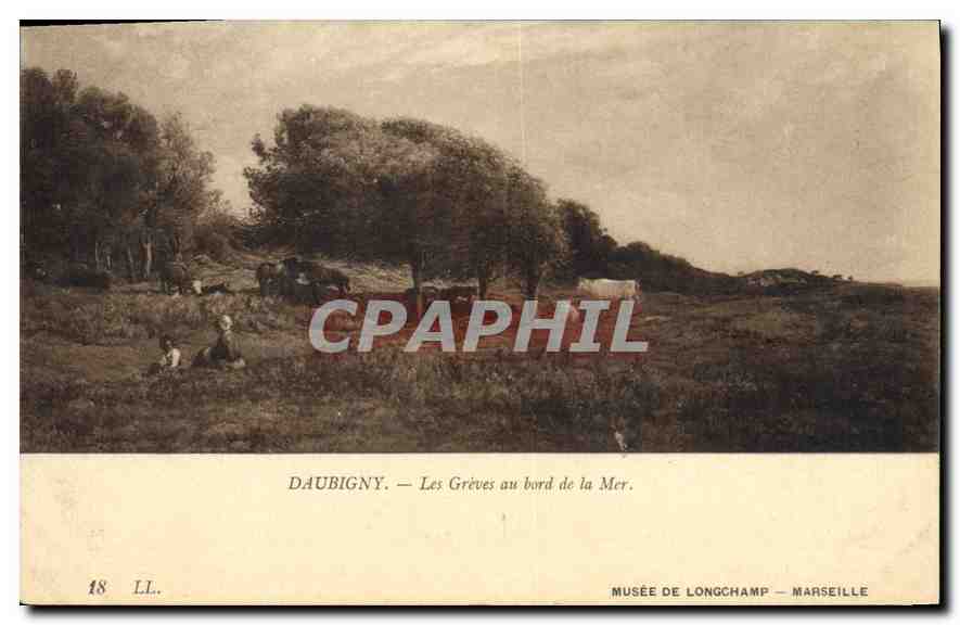 CPA Daubigny Les Greves au Bord de la Mer Musee de longchamp Marseille