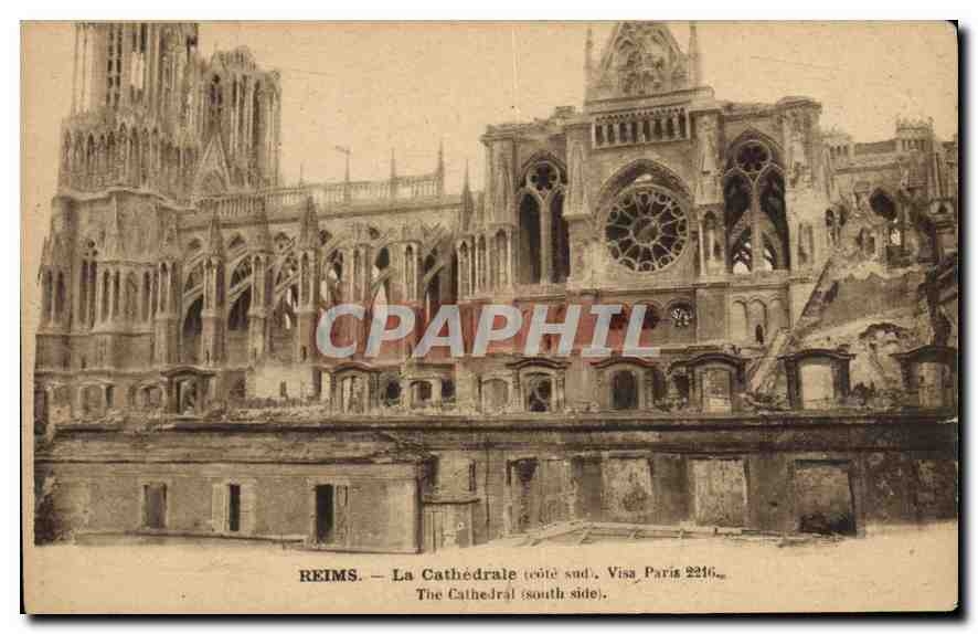 CPA Reims La Cathedrale cote sud 