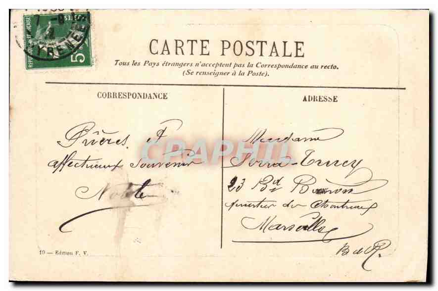 CPA Lourdes Vue generale — Verso