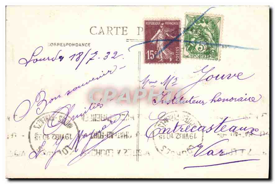 CPA Les Pyrenees Lourdes Vue Generale  — Verso