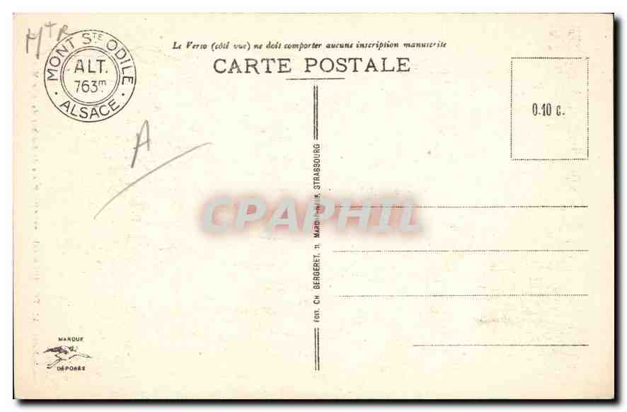CPA Mont Sainte Odile Porte de Rocher daus le Mur Paien  — Verso