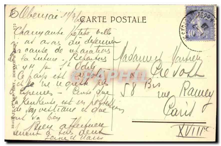 CPA Obernai Fontaine St Odile et la Mairie  — Rückseite