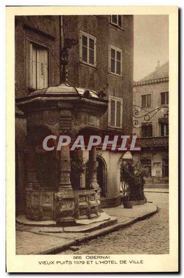 CPA Obernai Vieux puits 1579 et l'Hotel de Ville 