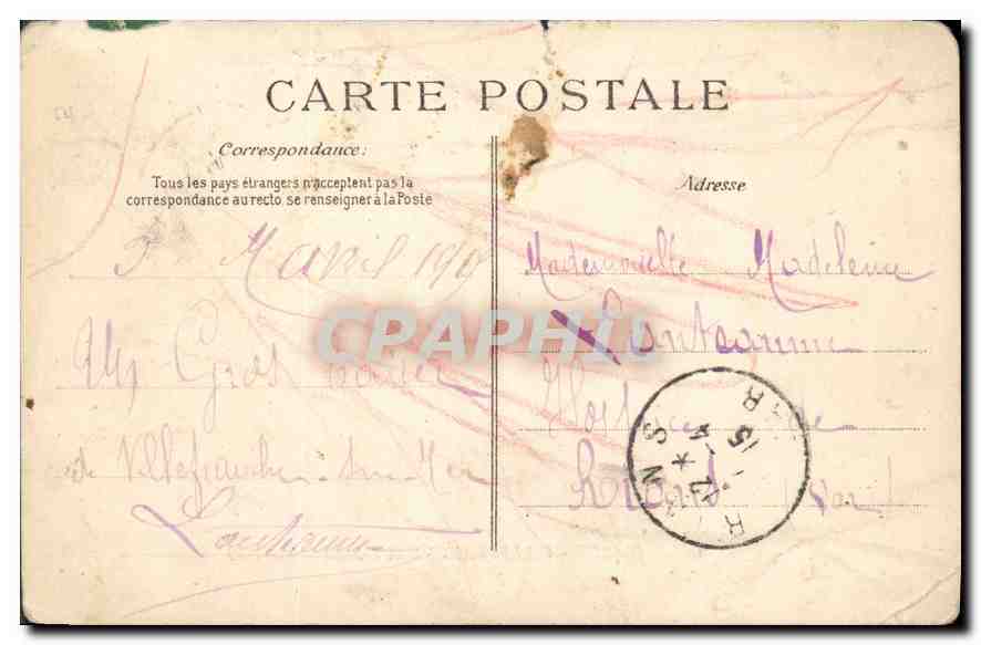 CPA Cote d'Azur Villefranche Sur mer La Rade — Verso