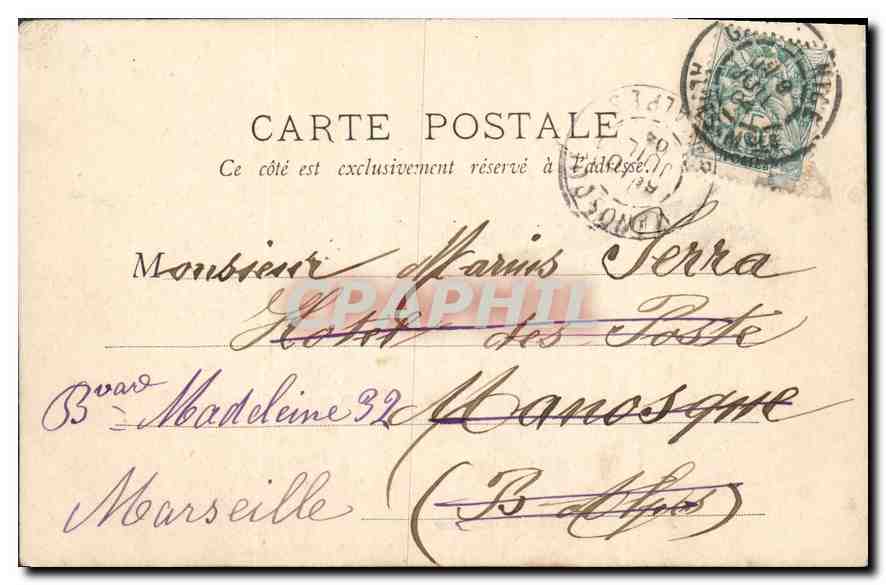 CPA Avenue Massena et Casino  — Rückseite