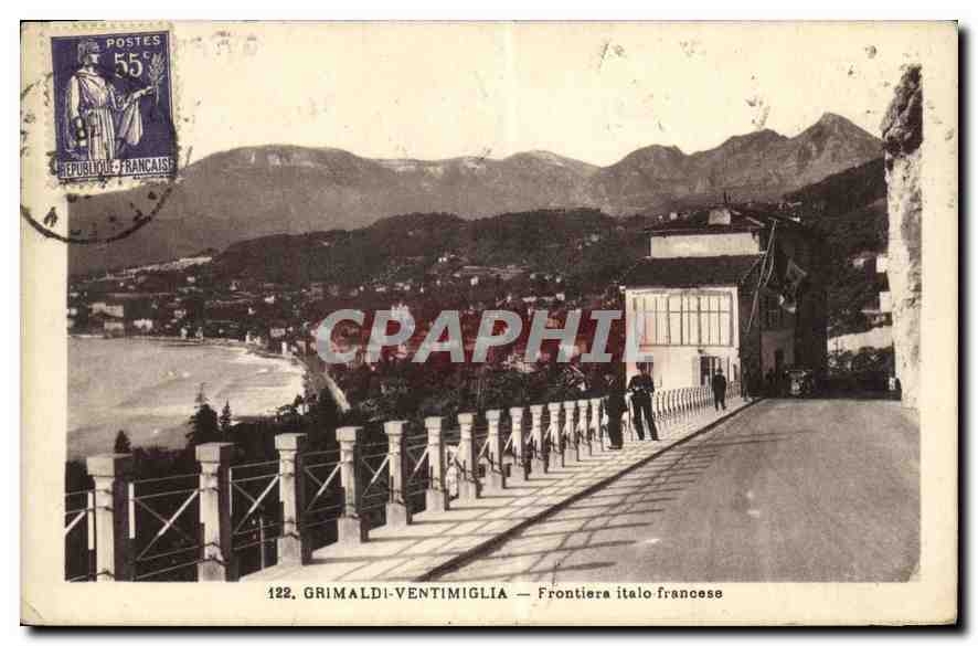 CPA Grimaldi Ventimiglia Frontiera italo francese