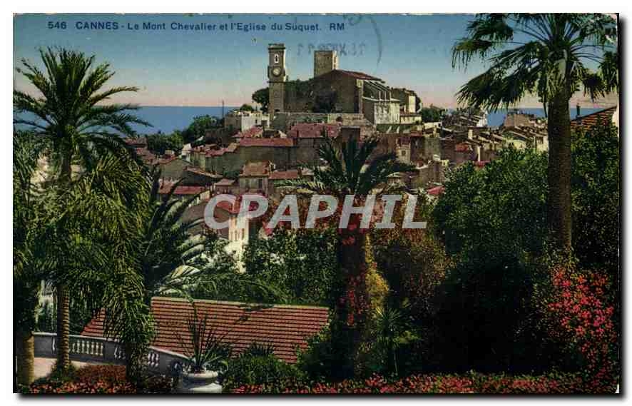 CPA Cannes Le Mont Chevaller et l'Eglise du Suquet 
