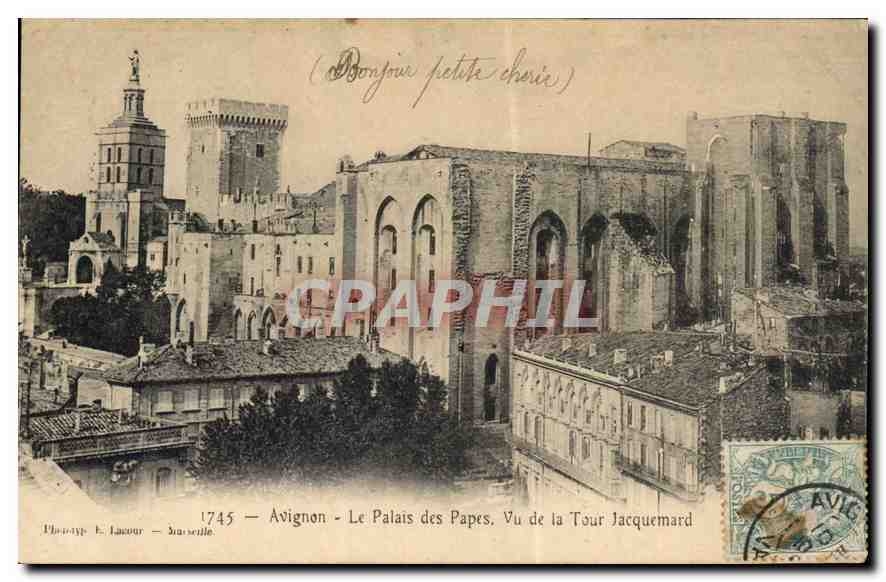 CPA Avignon Le Palais des Papes vu de la Tour Jacquemard 