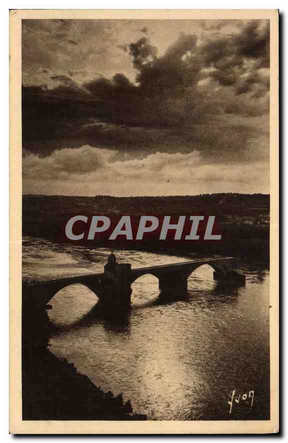 Crépuscule sur le pont Saint-Bénézet et le Rhône — Avignon (Vaucluse) — Les Éditions d'Art Yvon, Paris