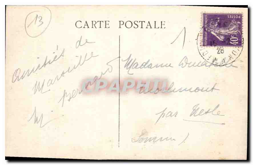 CPA Marseille Notre Dame de la Garde  — Rückseite