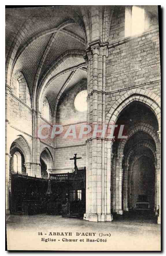 CPA Abbaye d'Acey Jura Eglise Choeur et Bas Cote 