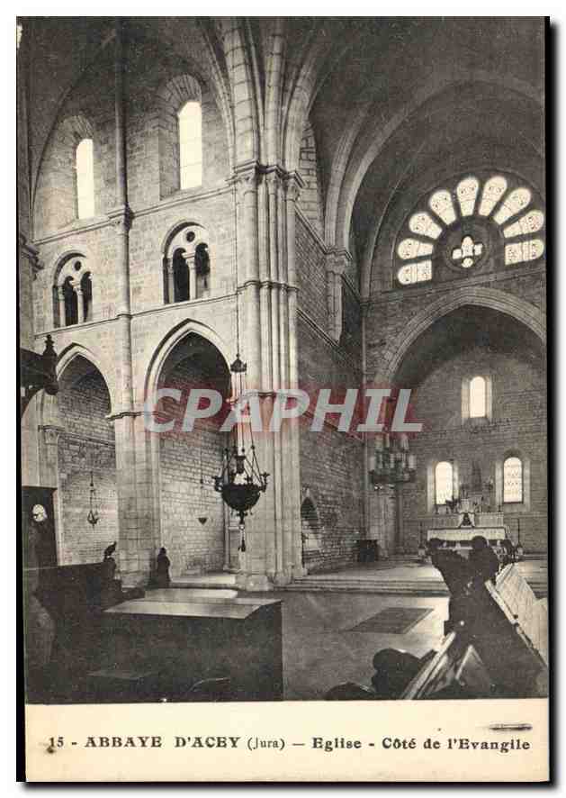 CPA Abbaye d'Acey Jura Eglise Cote de l'Evangile 