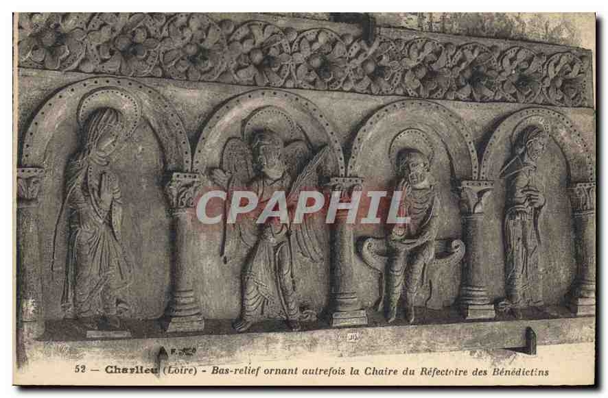 CPA Charlieu Loire Bas relif ornant autrefois la Chaire du Refectoire des Benedictins 